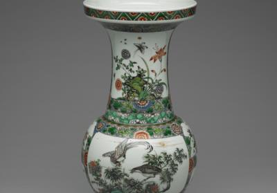 图片[2]-Vase with flowers and birds in wucai polychrome enamels, Qing dynasty, Kangxi reign, 1662-1722-China Archive